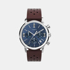 Men Quartz Blue Dial Analog Leather Watch TW2W10200UJ