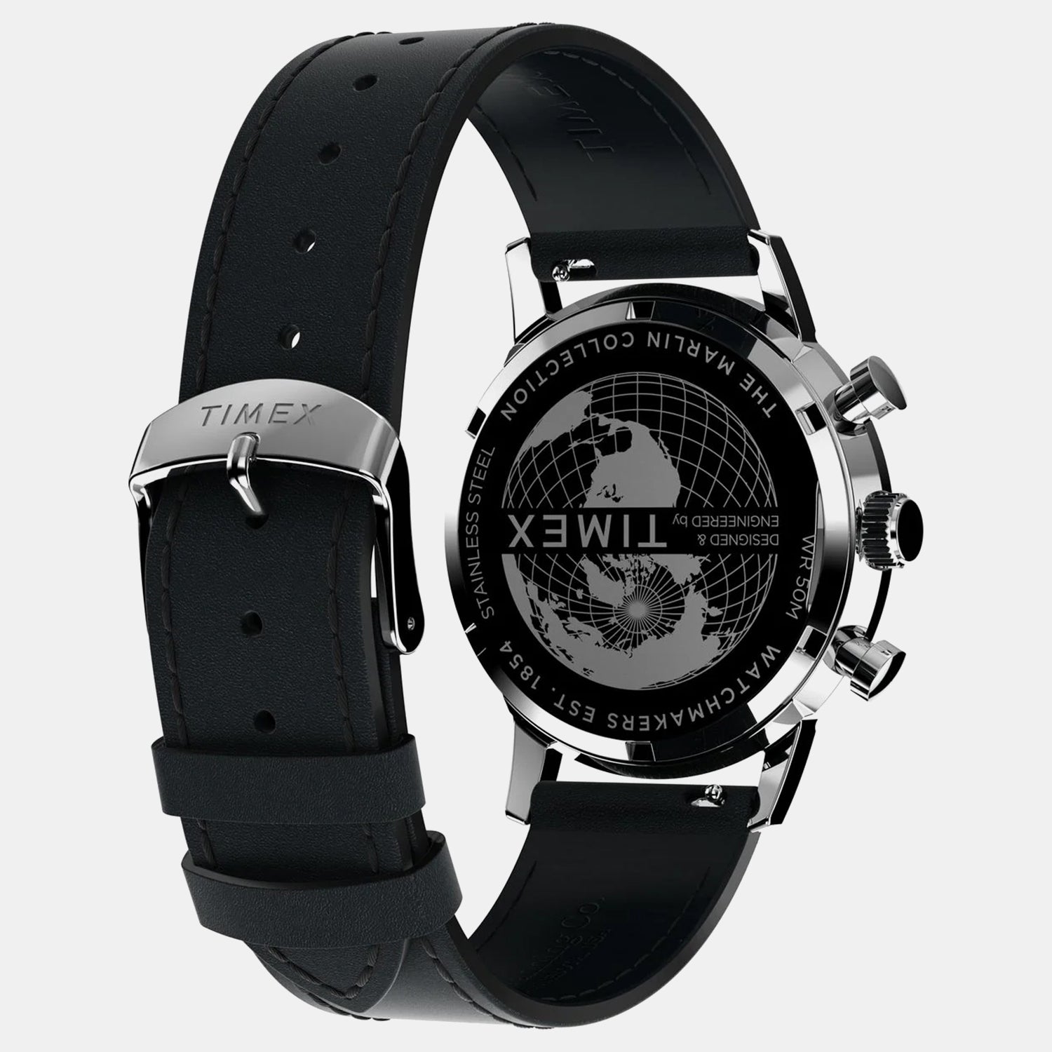 Men Quartz Silver Dial Chronograph Leather Watch TW2W10300UJ