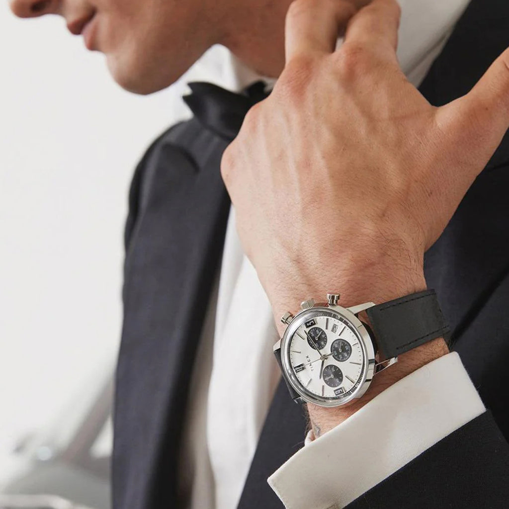 Men Quartz Silver Dial Chronograph Leather Watch TW2W10300UJ