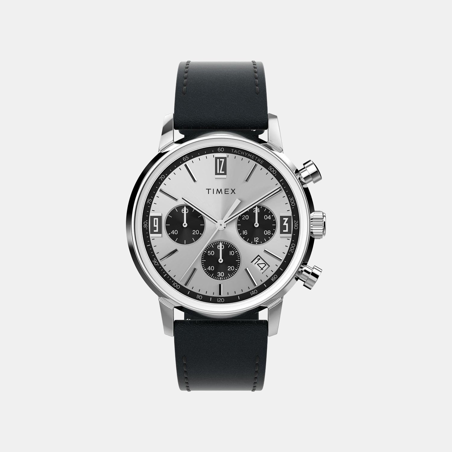 Men Quartz Silver Dial Chronograph Leather Watch TW2W10300UJ