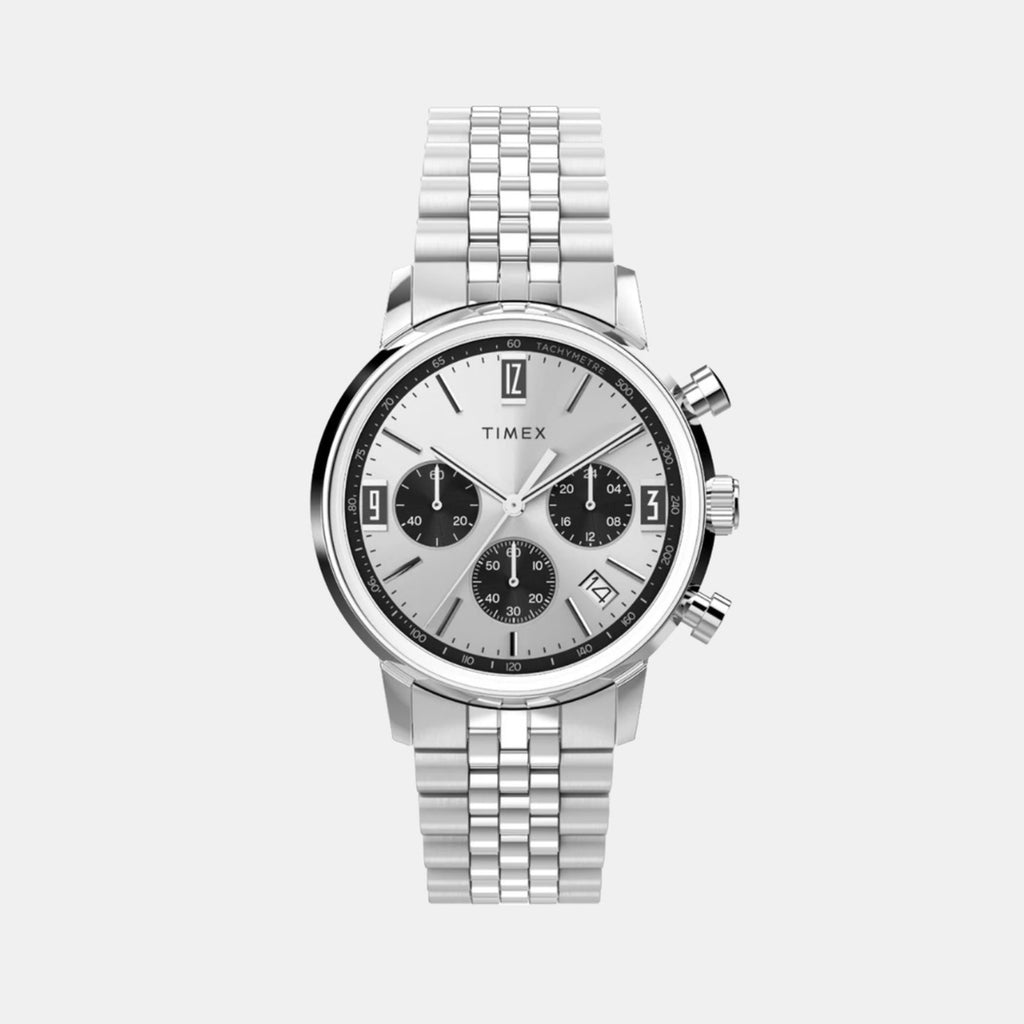 Timex Round Silver Chronograph watch