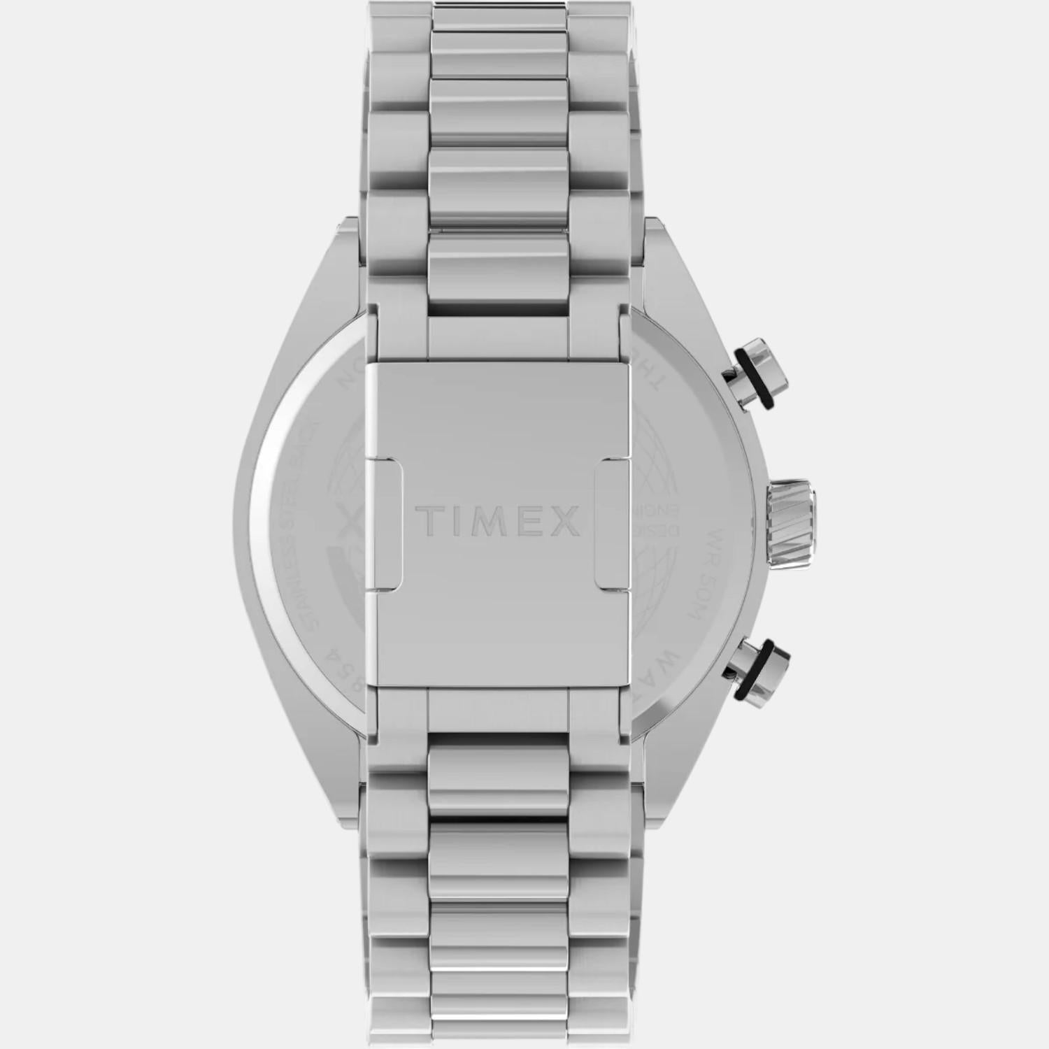 Men Quartz Silver Dial Analog Stainless Steel Watch TW2W22200UJ