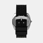 Q Timex Reissue 1971 Velocity Men Quartz Black Dial Analog Rubber Watch TW2W22400U9