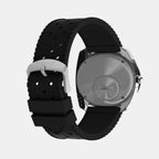 Q Timex Reissue 1971 Velocity Men Quartz Black Dial Analog Rubber Watch TW2W22400U9