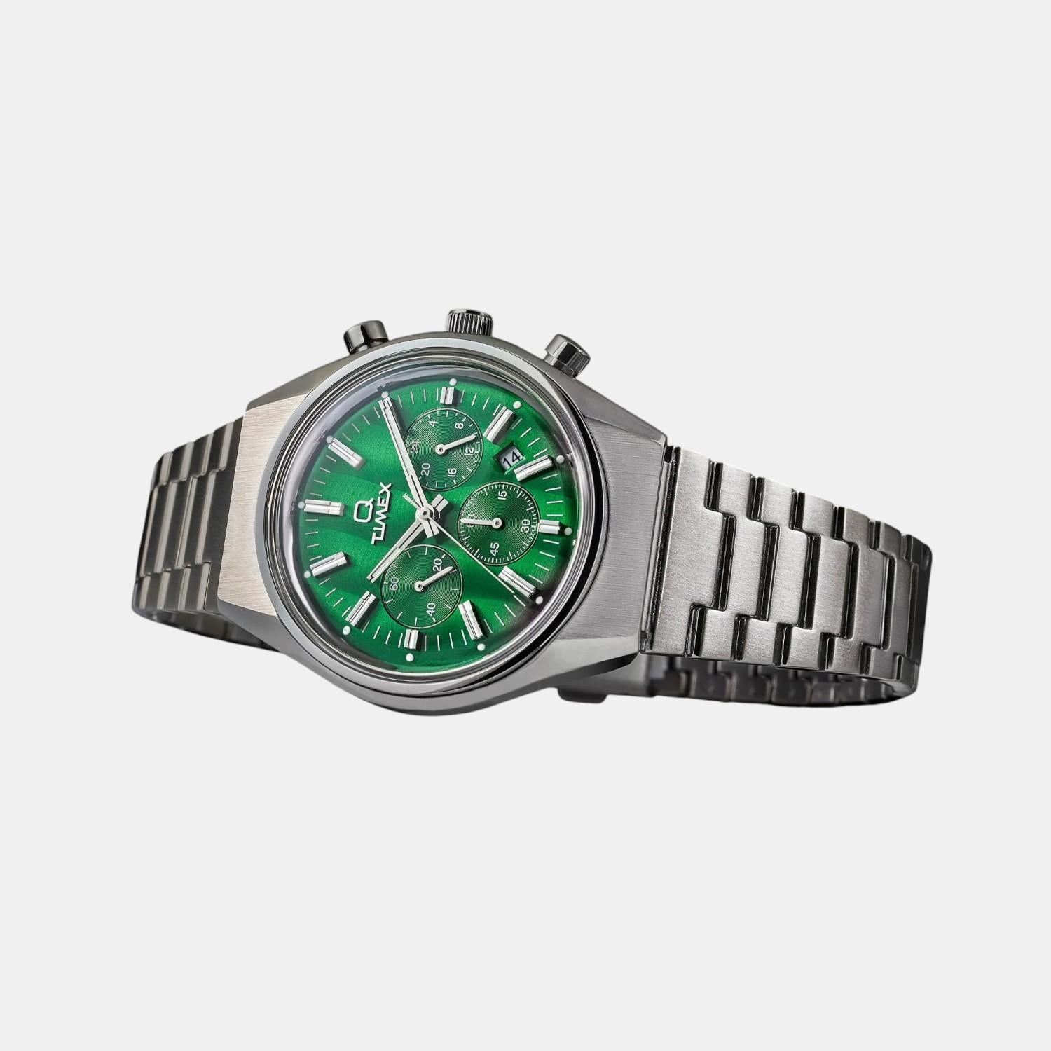 Men Quartz Green Dial Analog Stainless Steel Watch TW2W33600UJ