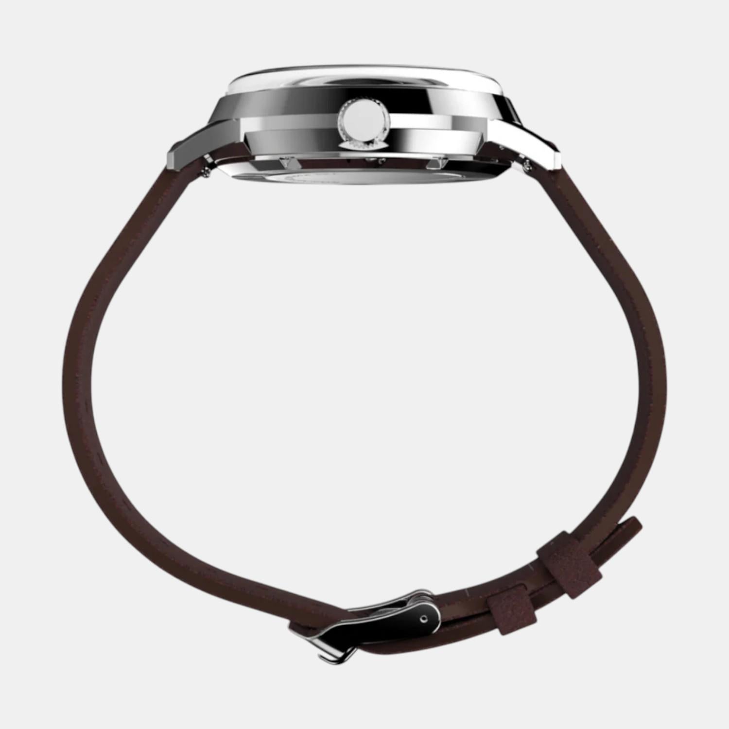 Men Automatic Brown Dial Analog Leather Watch TW2W33800U9