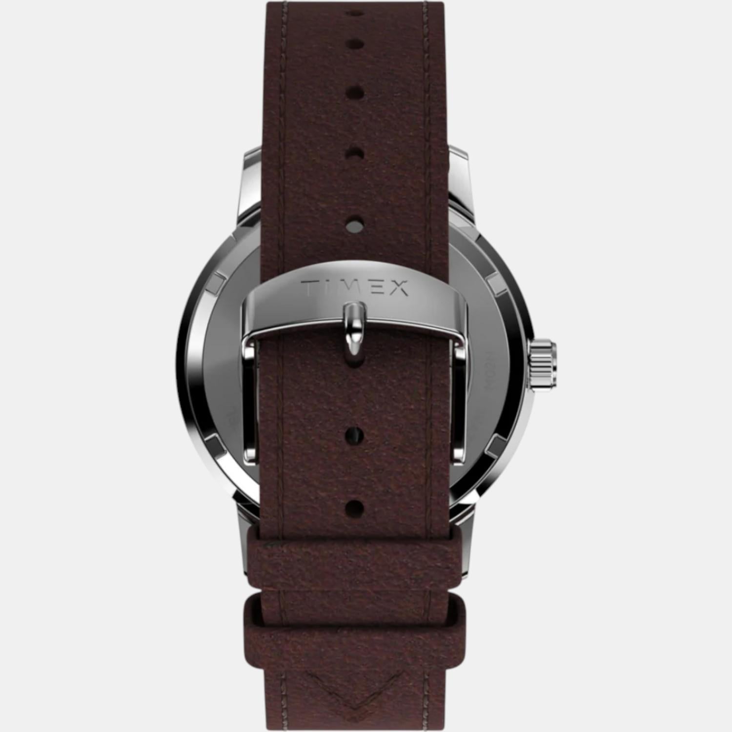 Men Automatic Brown Dial Analog Leather Watch TW2W33800U9