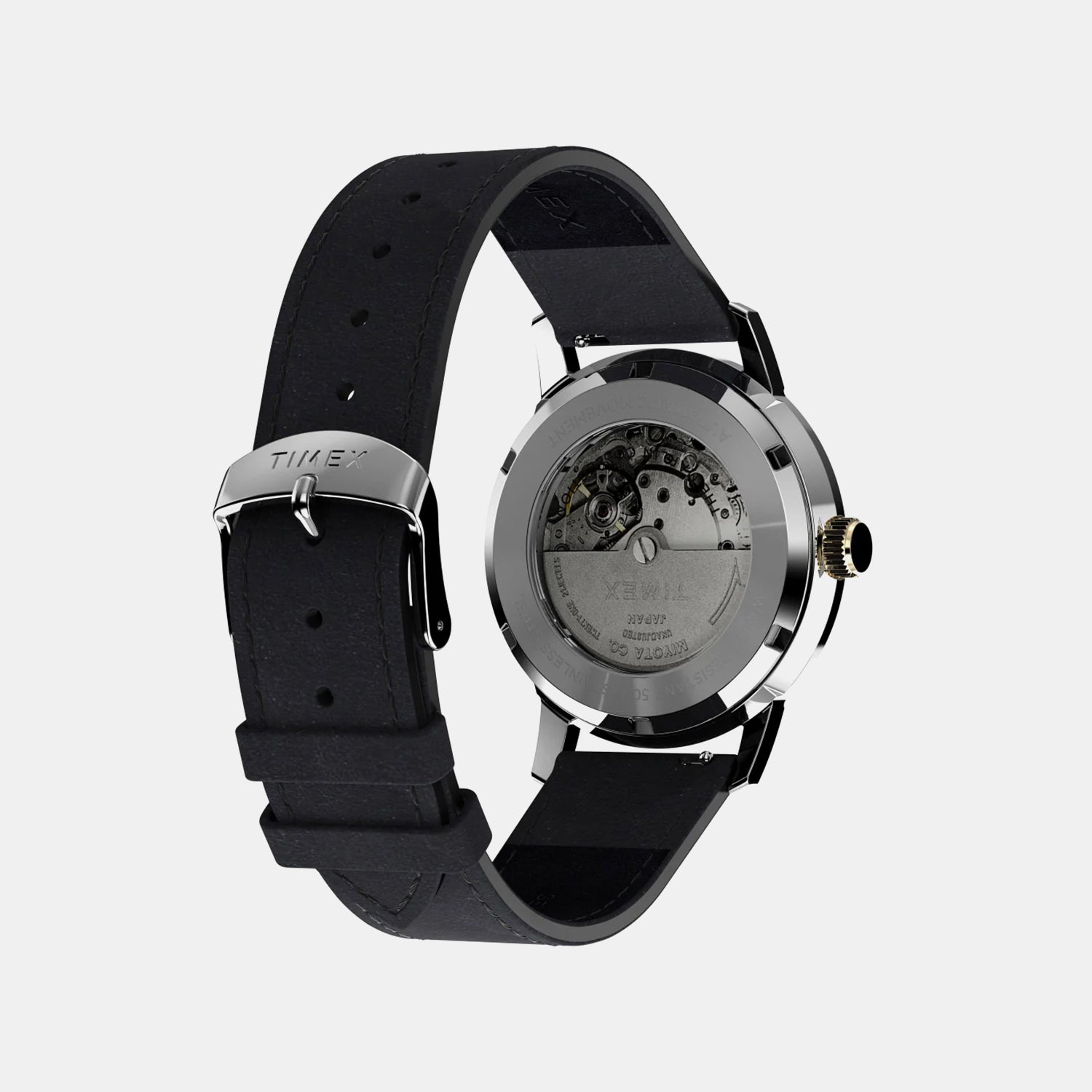 Men Automatic Black Dial Analog Leather Watch TW2W33900U9