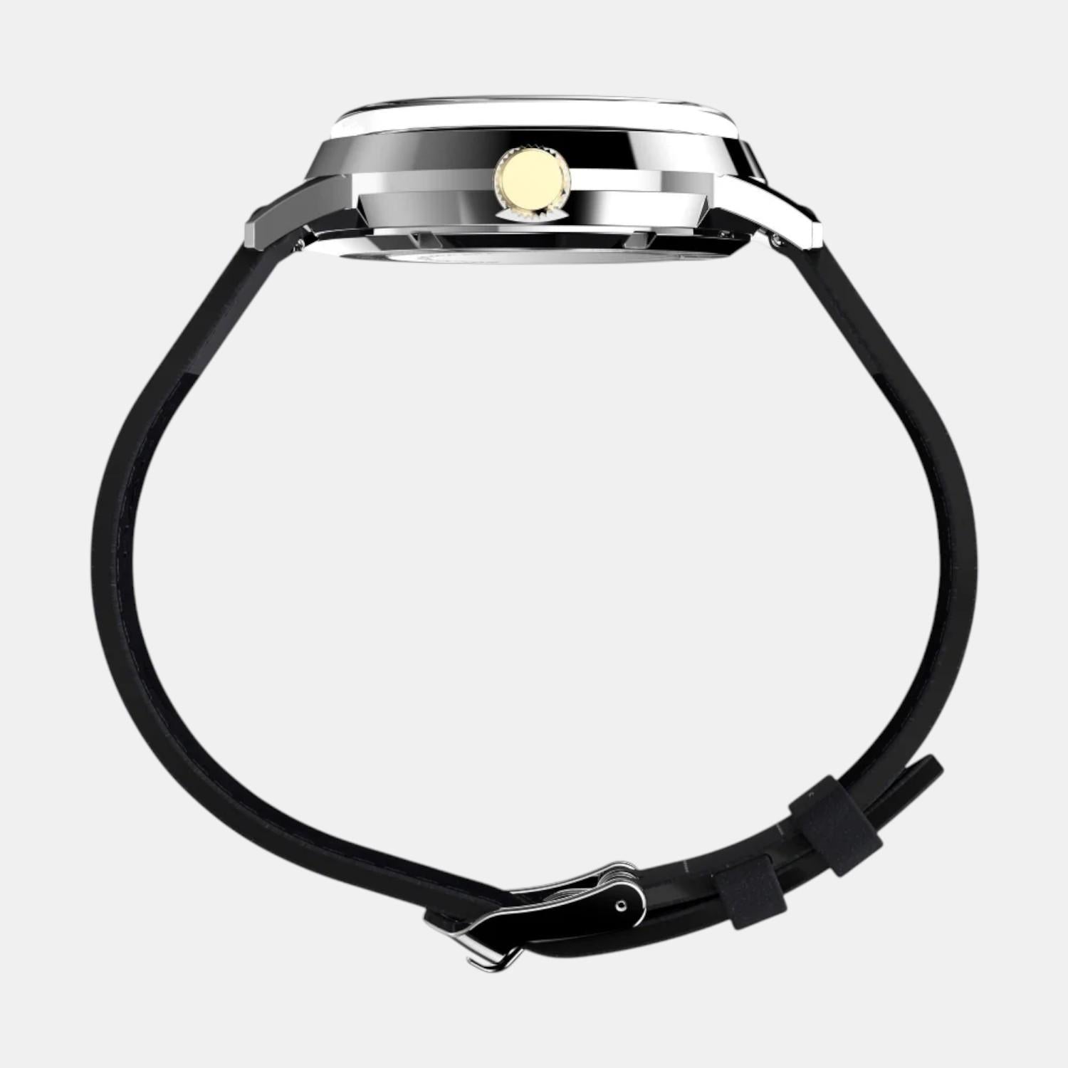 Men Automatic Black Dial Analog Leather Watch TW2W33900U9