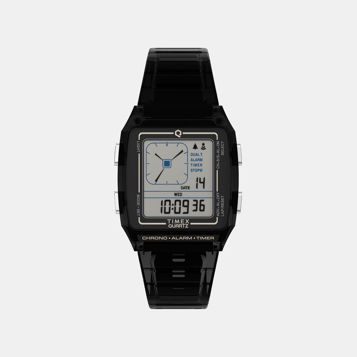 Q Timex Men Quartz Grey Dial Digital Resin Watch TW2W45000UJ