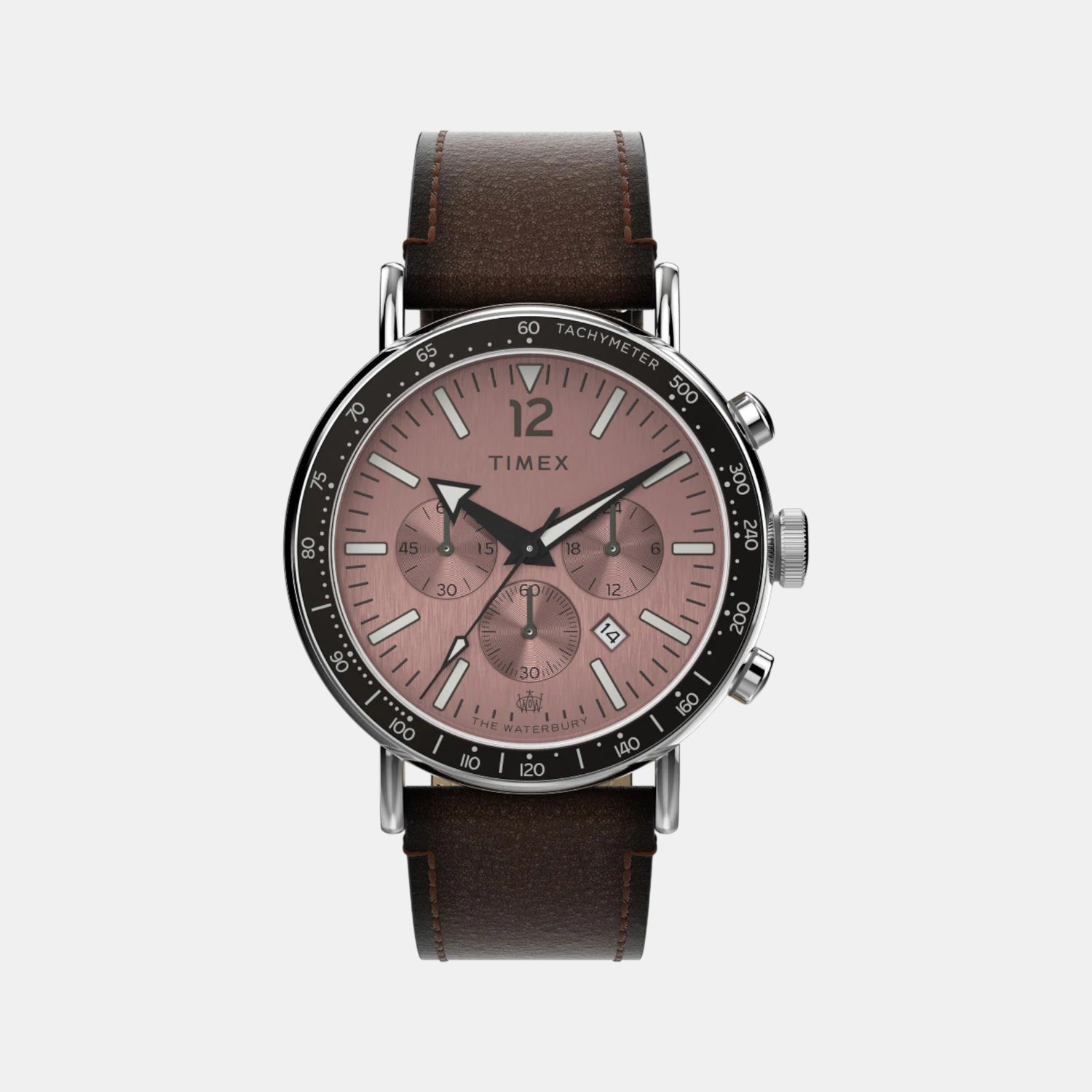 Men Quartz Rose Gold Dial Analog Leather Watch TW2W47300UJ