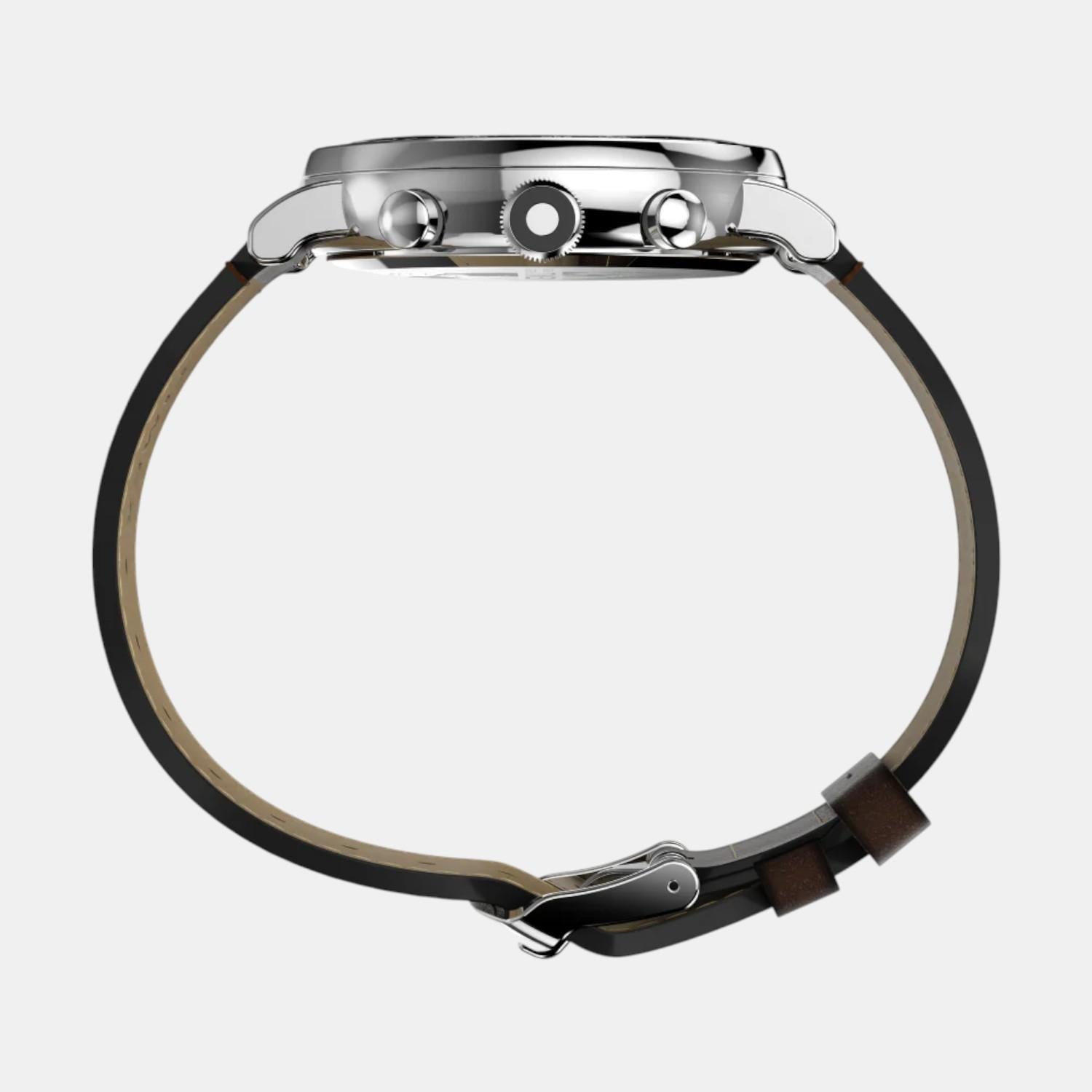 Men Quartz Rose Gold Dial Analog Leather Watch TW2W47300UJ