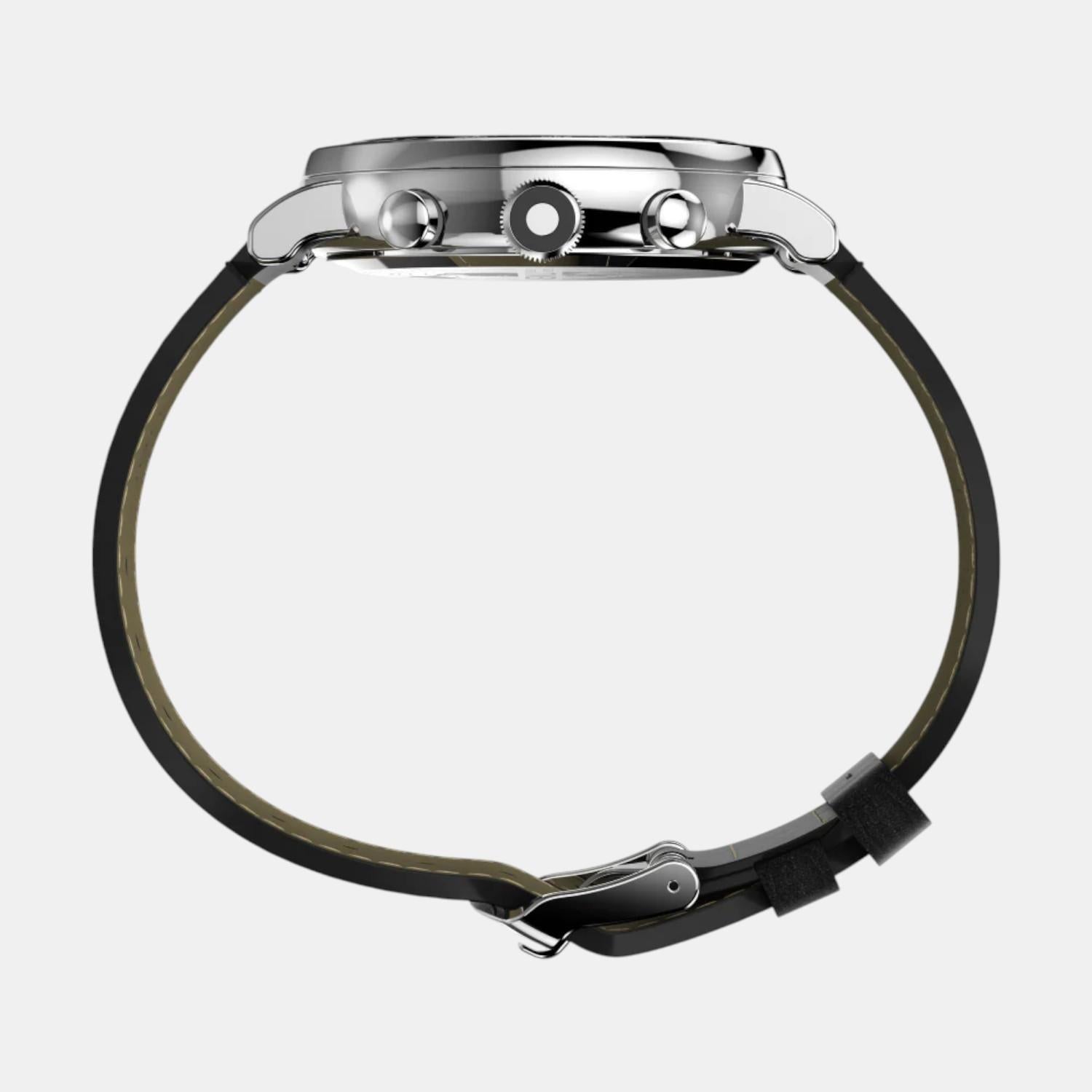 Men Quartz Silver Dial Analog Leather Watch TW2W47400UJ