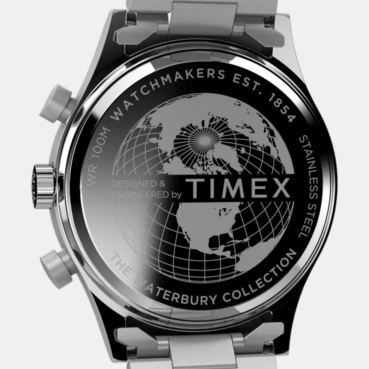 Waterbury Men Quartz Black Dial Analog Stainless Steel Watch TW2W47800UJ