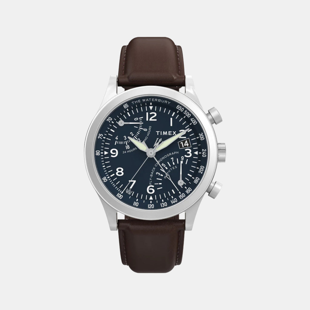 Men Quartz Blue Dial Analog Leather Watch TW2W47900UJ