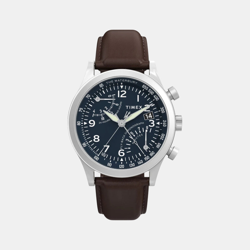 Men Quartz Blue Dial Analog Leather Watch TW2W47900UJ