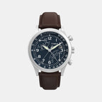 Men Quartz Blue Dial Analog Leather Watch TW2W47900UJ