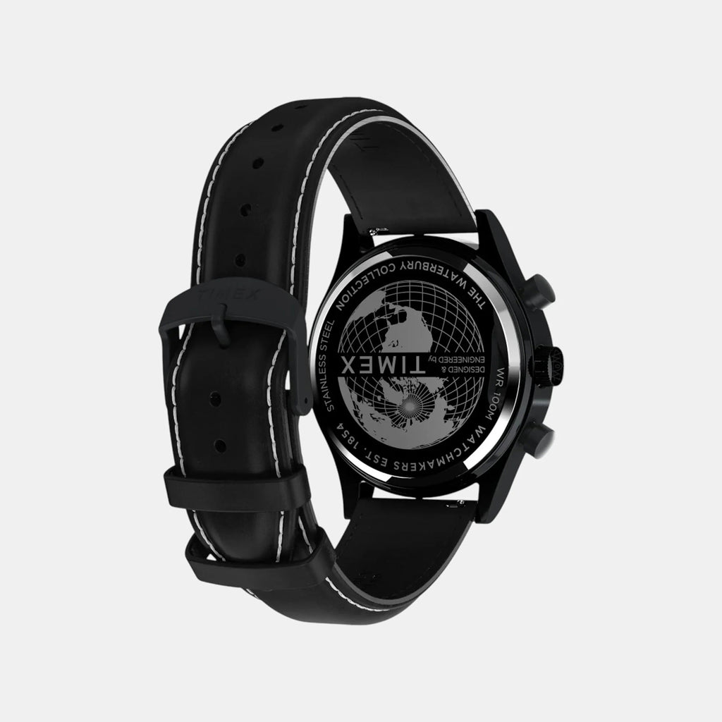 Men Quartz Black Dial Analog Leather Watch TW2W48000UJ