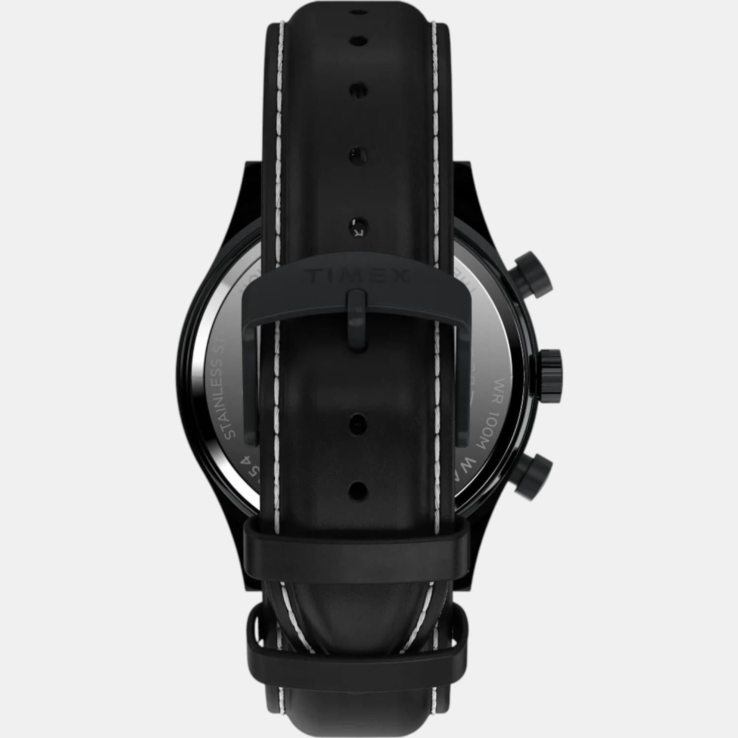 Men Quartz Black Dial Analog Leather Watch TW2W48000UJ