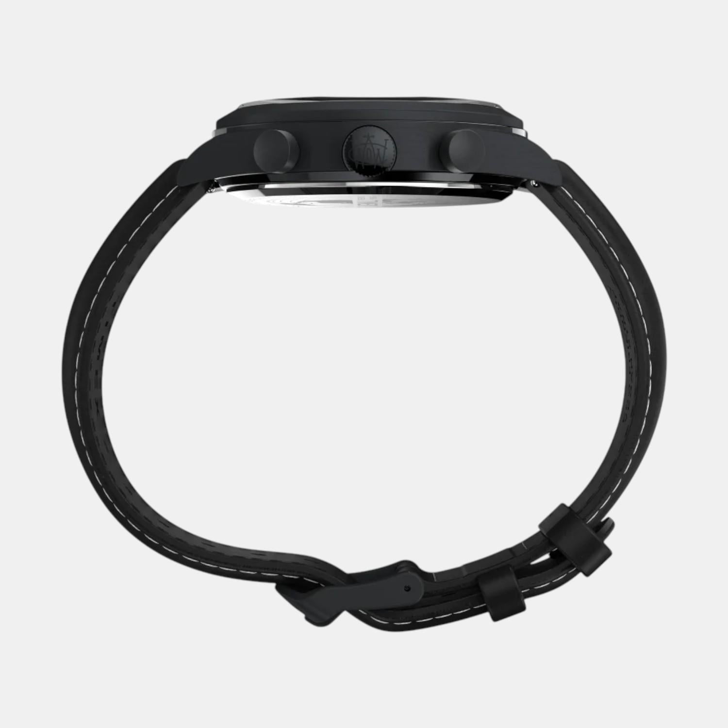 Men Quartz Black Dial Analog Leather Watch TW2W48000UJ