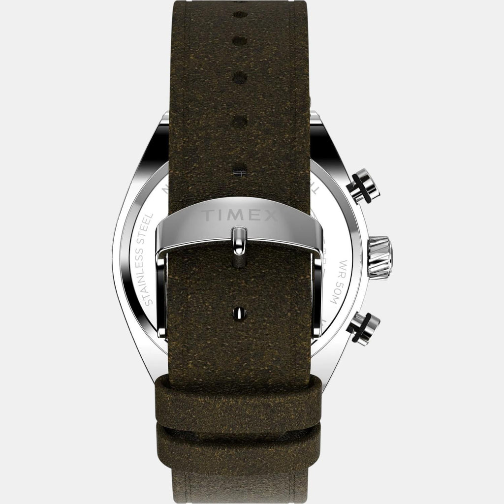 Men Quartz Silver Dial Analog Leather Watch TW2W50100UJ