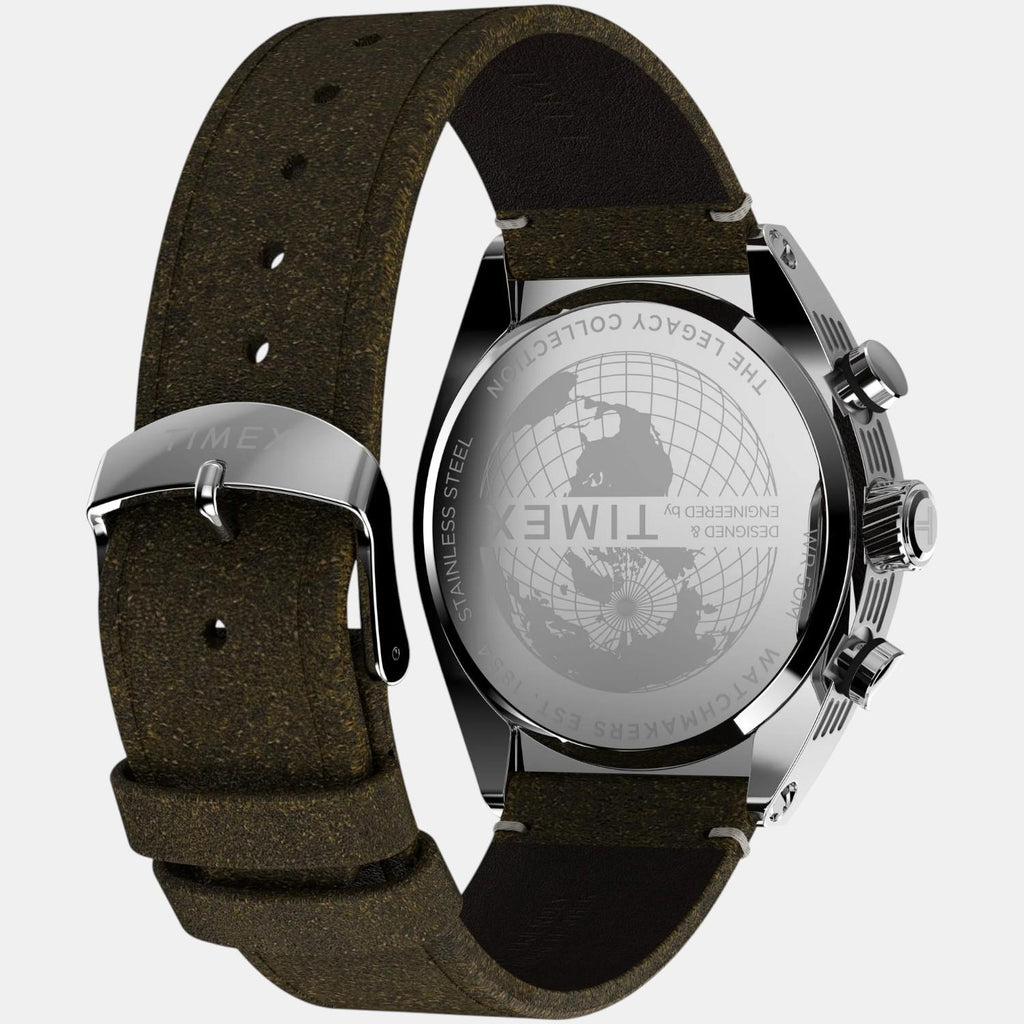 Men Quartz Silver Dial Analog Leather Watch TW2W50100UJ