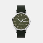 Men Quartz Green Dial Analog Leather Watch TW2W50500UJ
