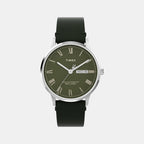 Men Quartz Green Dial Analog Leather Watch TW2W50500UJ