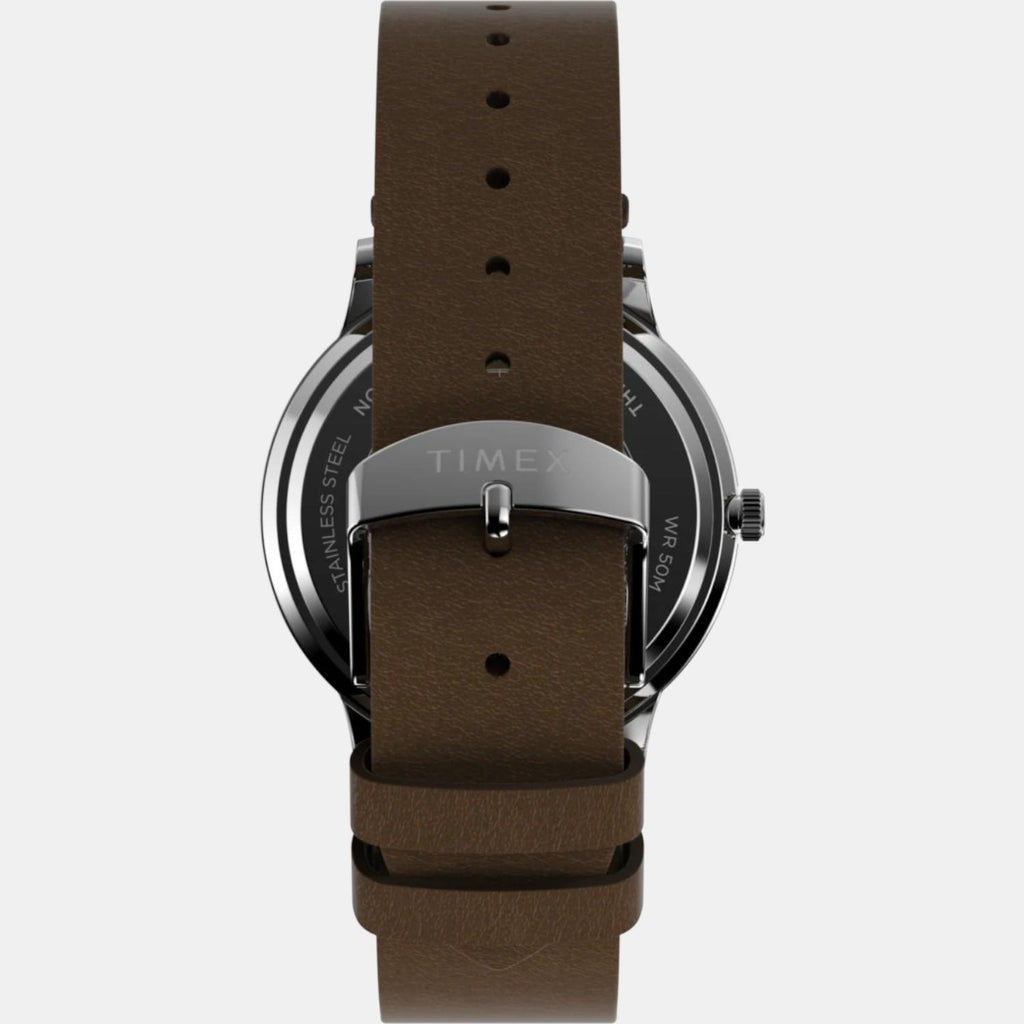 Men Quartz Cream Dial Analog Leather Watch TW2W50600UJ