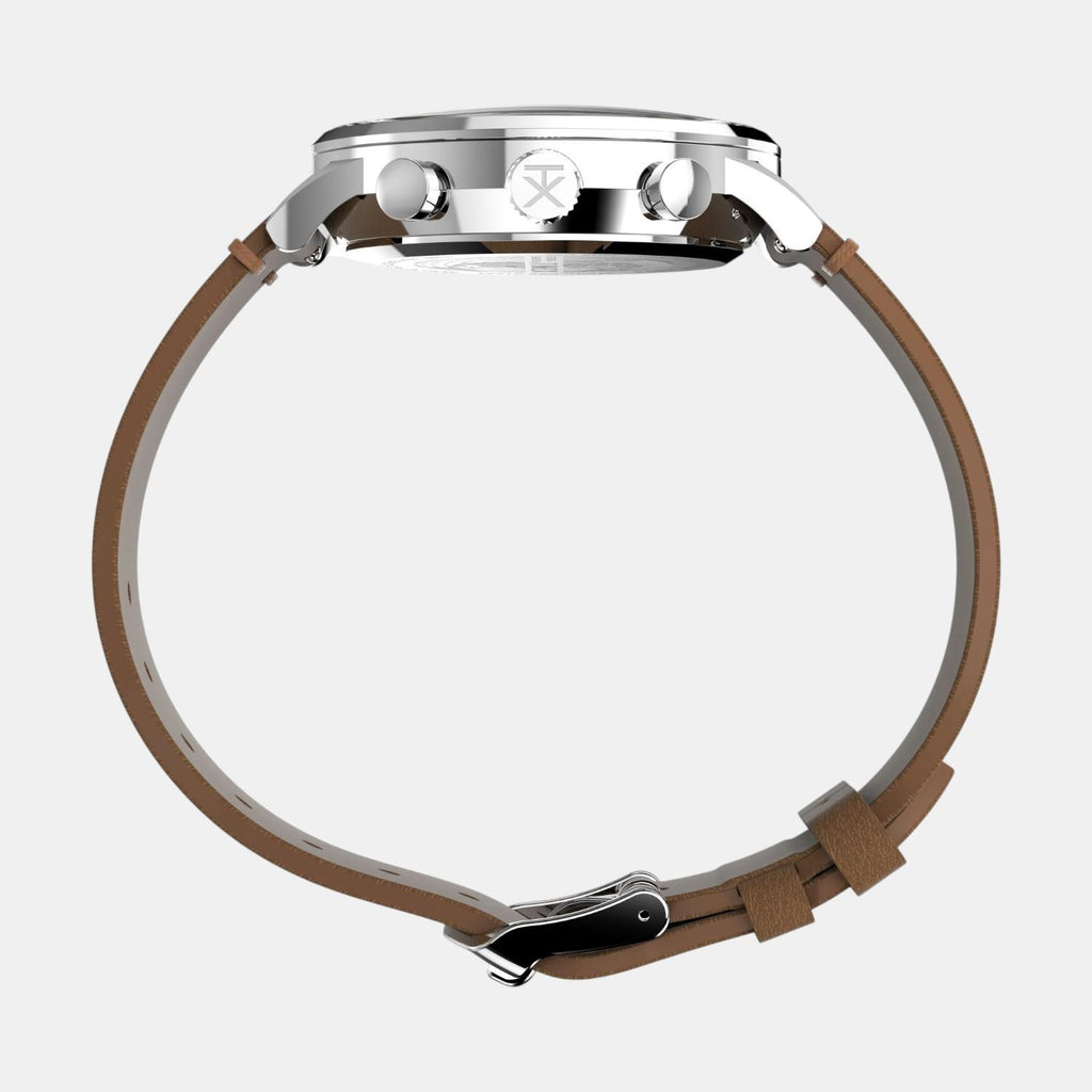 Men Quartz Cream Dial Analog Leather Watch TW2W50900UJ