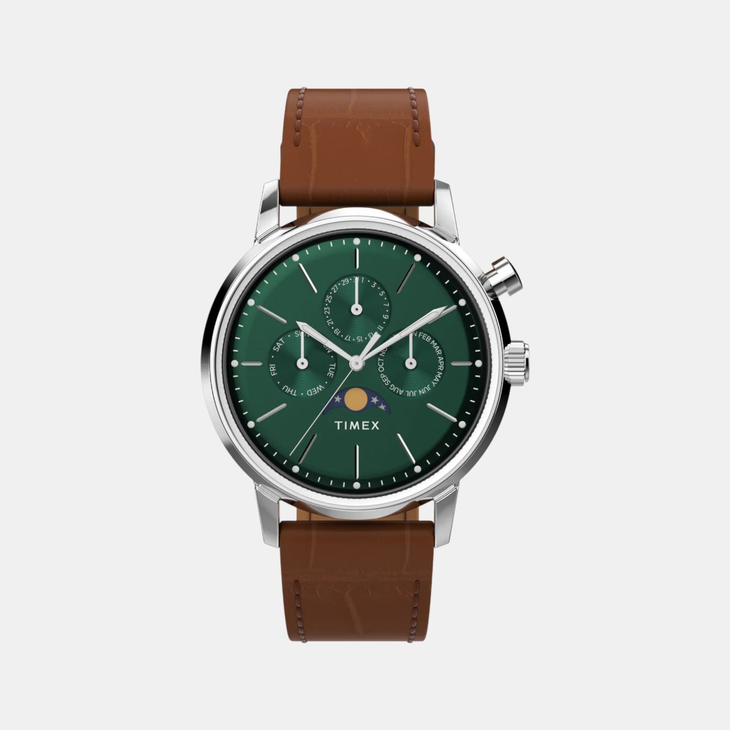 Men Quartz Green Dial Analog Leather Watch TW2W51000UJ
