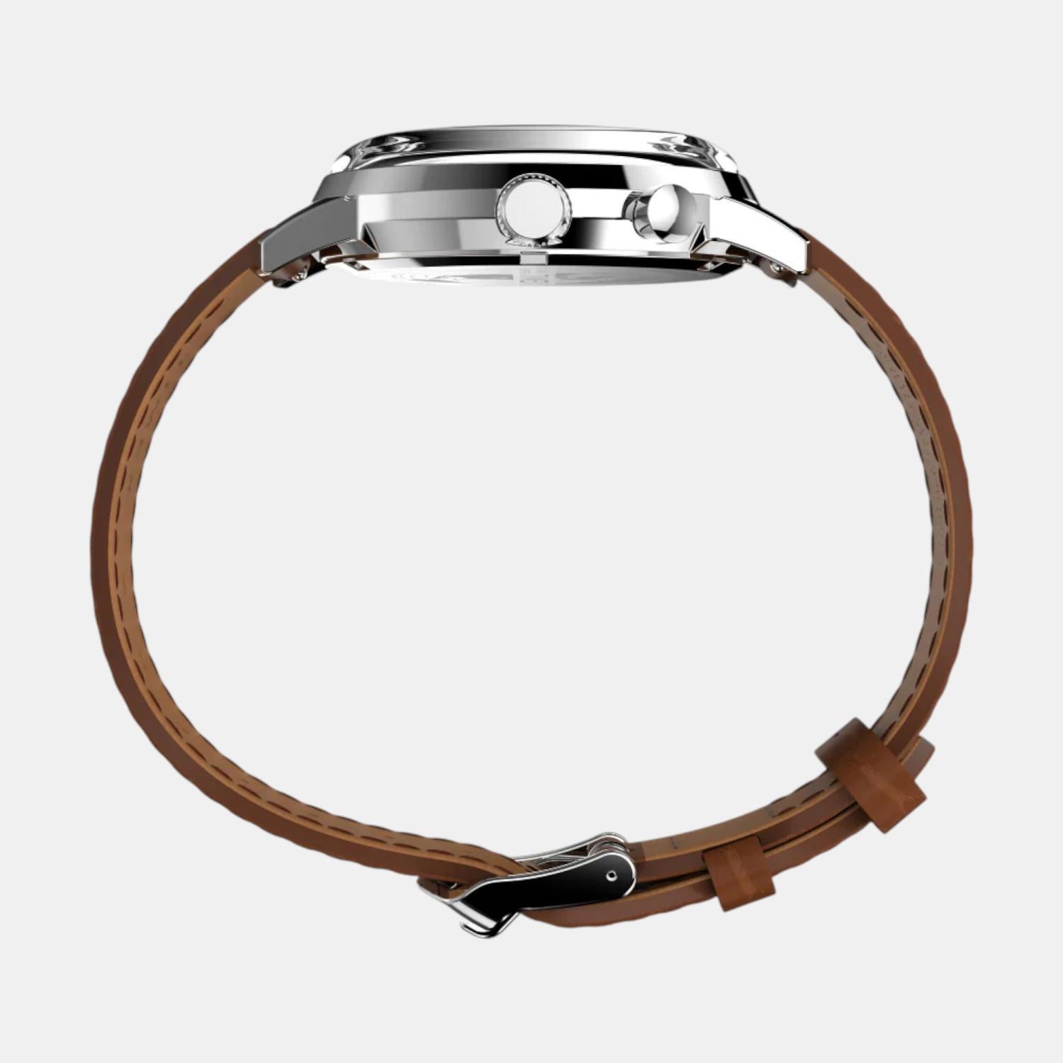 Men Quartz Green Dial Analog Leather Watch TW2W51000UJ