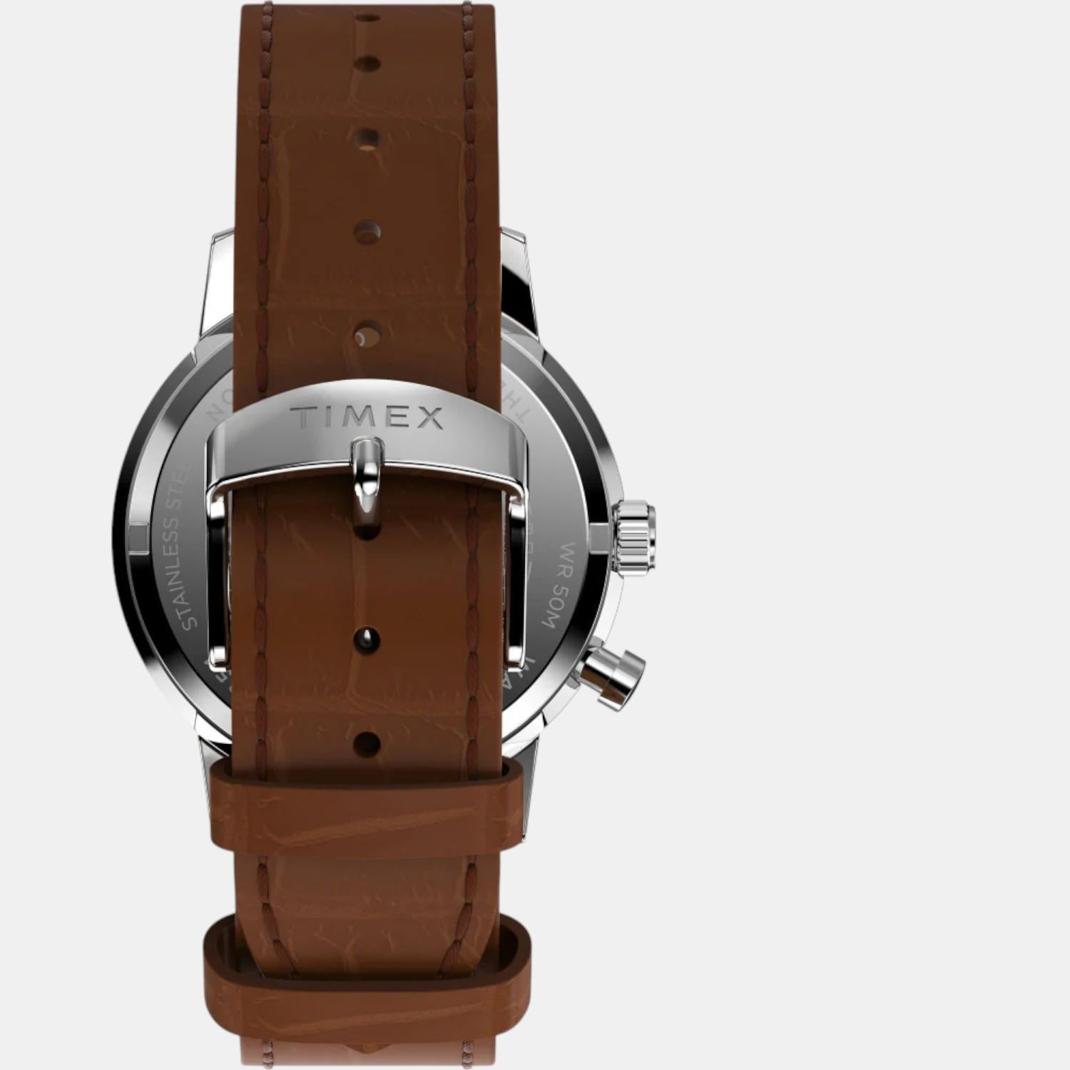 Men Quartz Green Dial Analog Leather Watch TW2W51000UJ