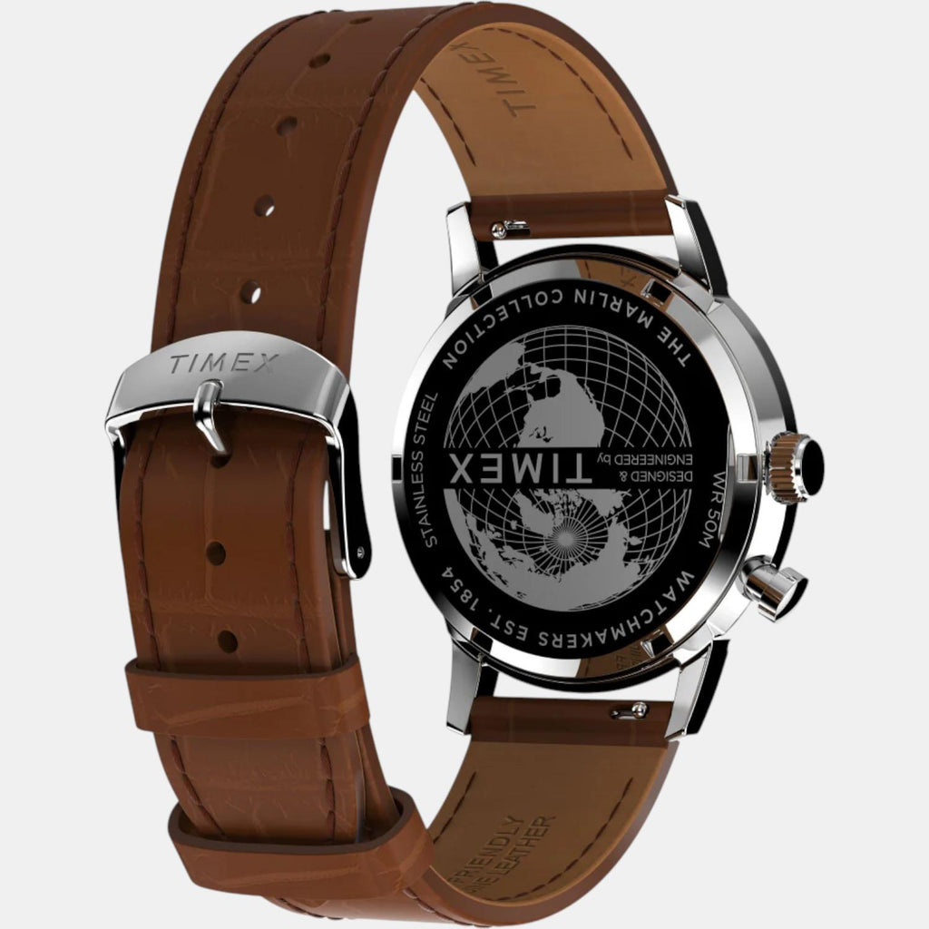 Men Quartz Green Dial Analog Leather Watch TW2W51000UJ