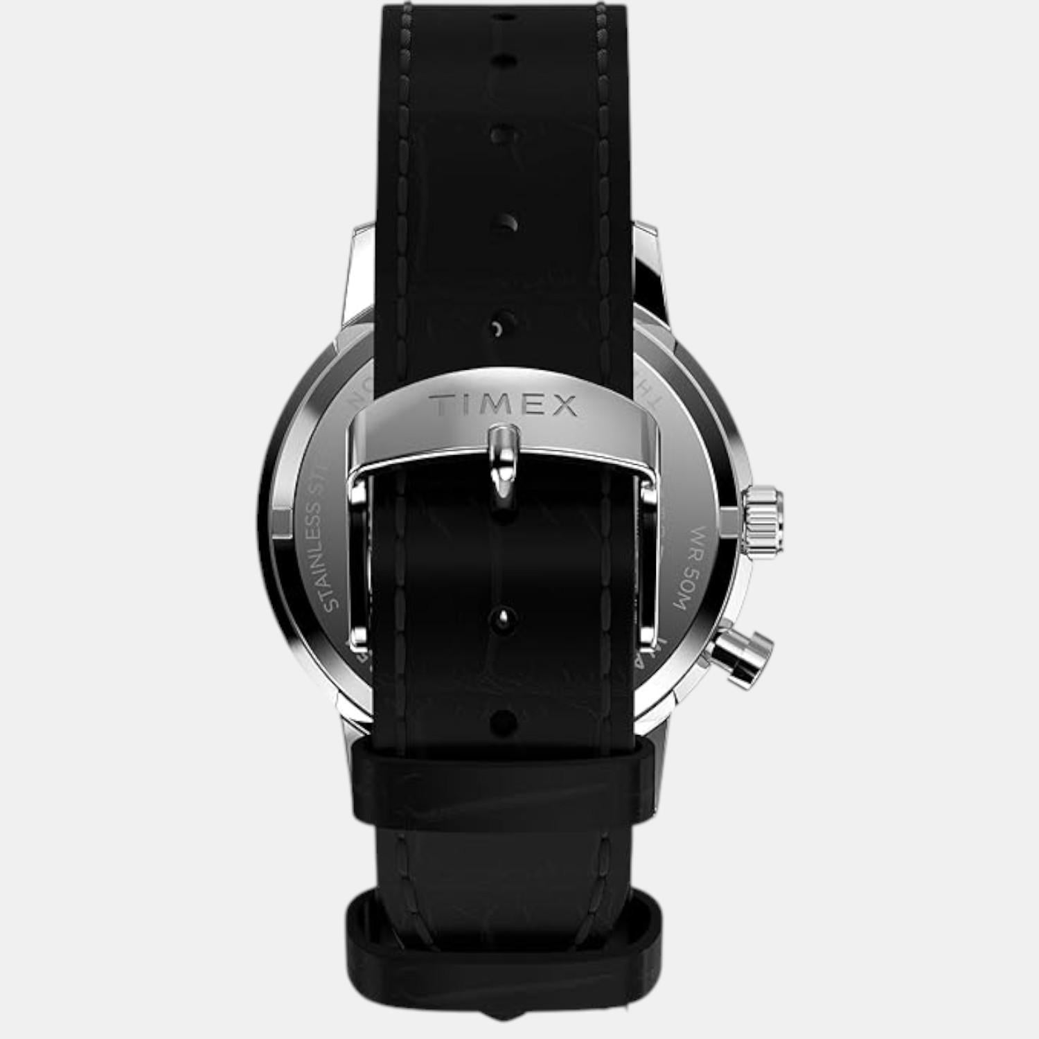 Men Quartz Blue Dial Analog Leather Watch TW2W51200UJ