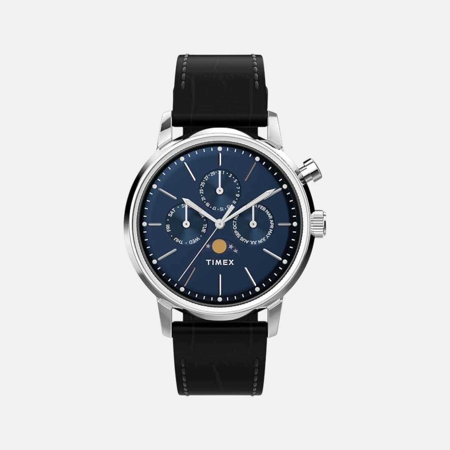 Men Quartz Blue Dial Analog Leather Watch TW2W51200UJ