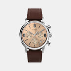 Marlin Men Quartz Rose Gold Dial Chronograph Leather Watch TW2W51400UJ