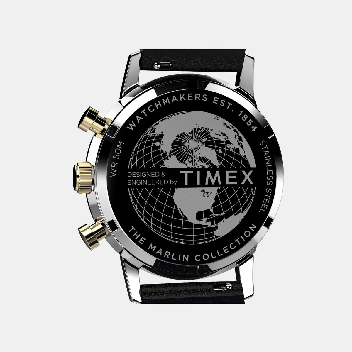 Marlin Men Quartz Black Dial Chronograph Leather Watch TW2W51500UJ