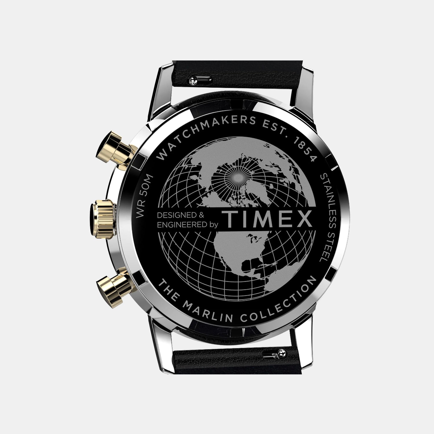 Marlin Men Quartz Black Dial Chronograph Leather Watch TW2W51500UJ