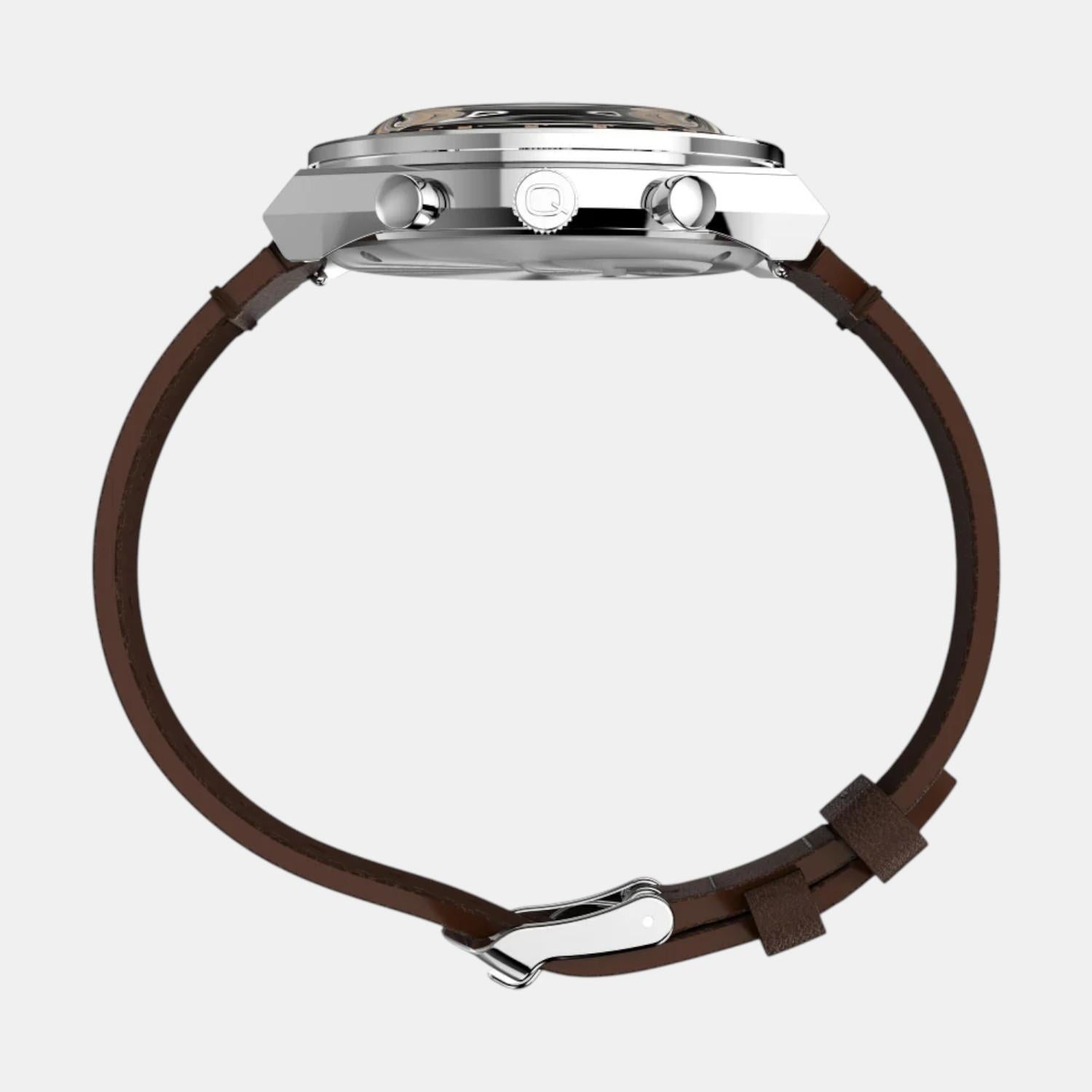 Men Quartz Rose Gold Dial Analog Leather Watch TW2W51800UJ