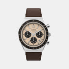 Men Quartz Rose Gold Dial Analog Leather Watch TW2W51800UJ