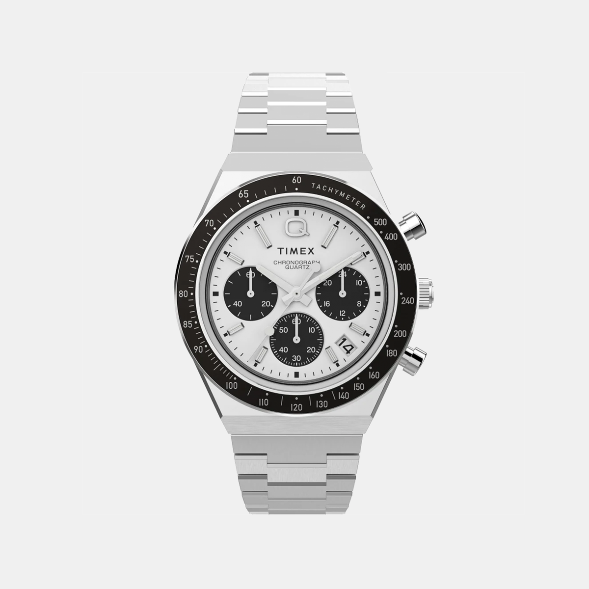 Timex Round White Chronograph watch