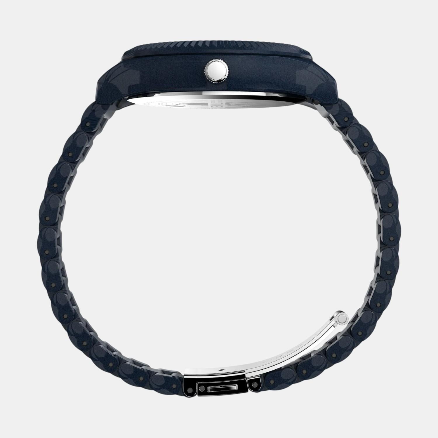 Men Quartz Blue Dial Analog Plastic Watch TW2W56200X6