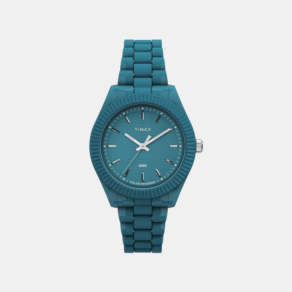 Women Quartz Blue Dial Analog Plastic Watch TW2W56400X6