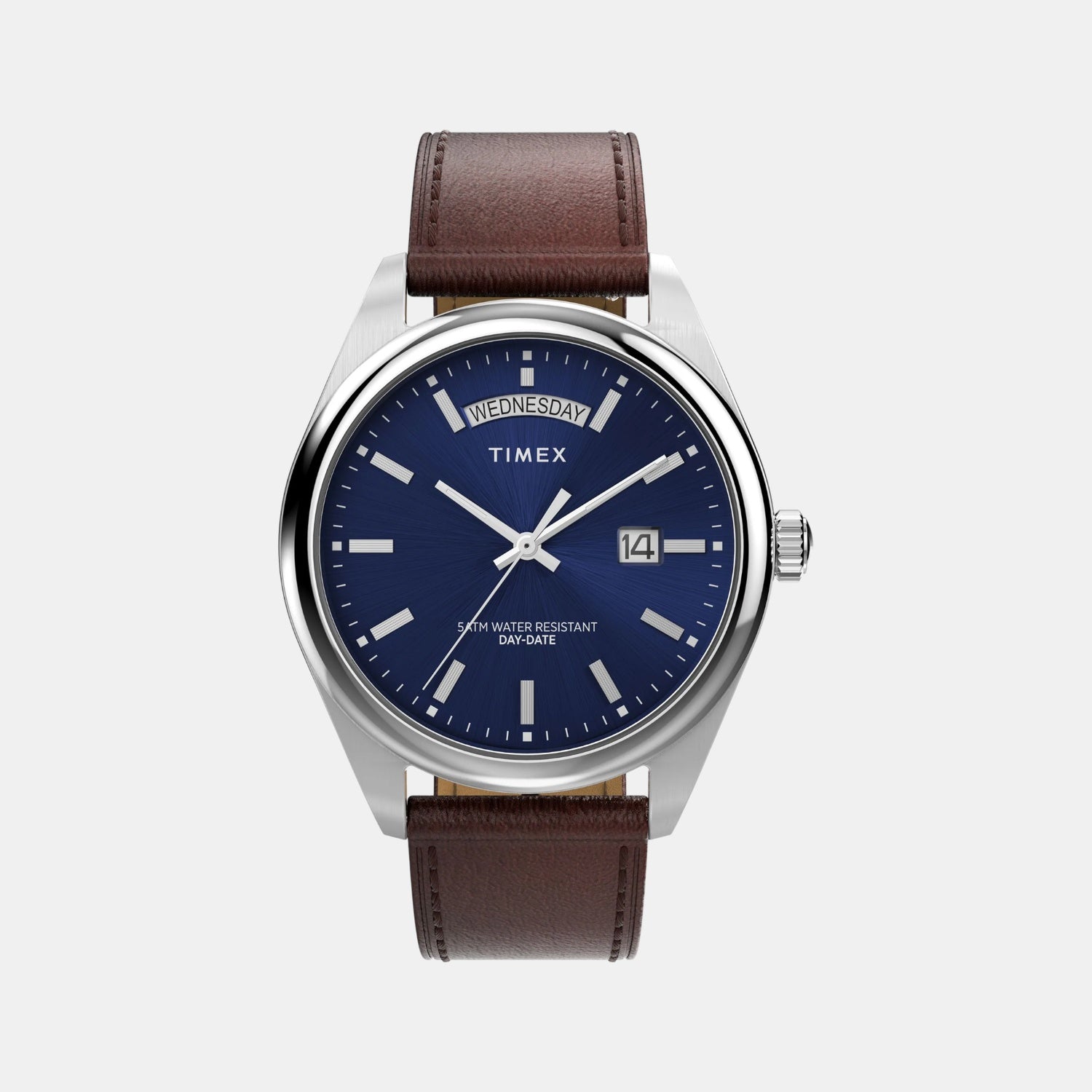 Men Quartz Blue Dial Analog Leather Watch TW2W57200UJ