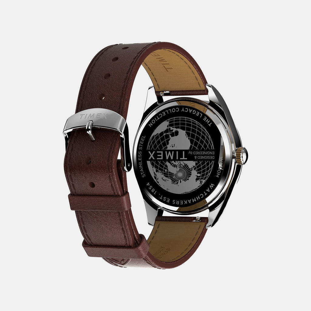 Men Quartz Blue Dial Analog Leather Watch TW2W57200UJ