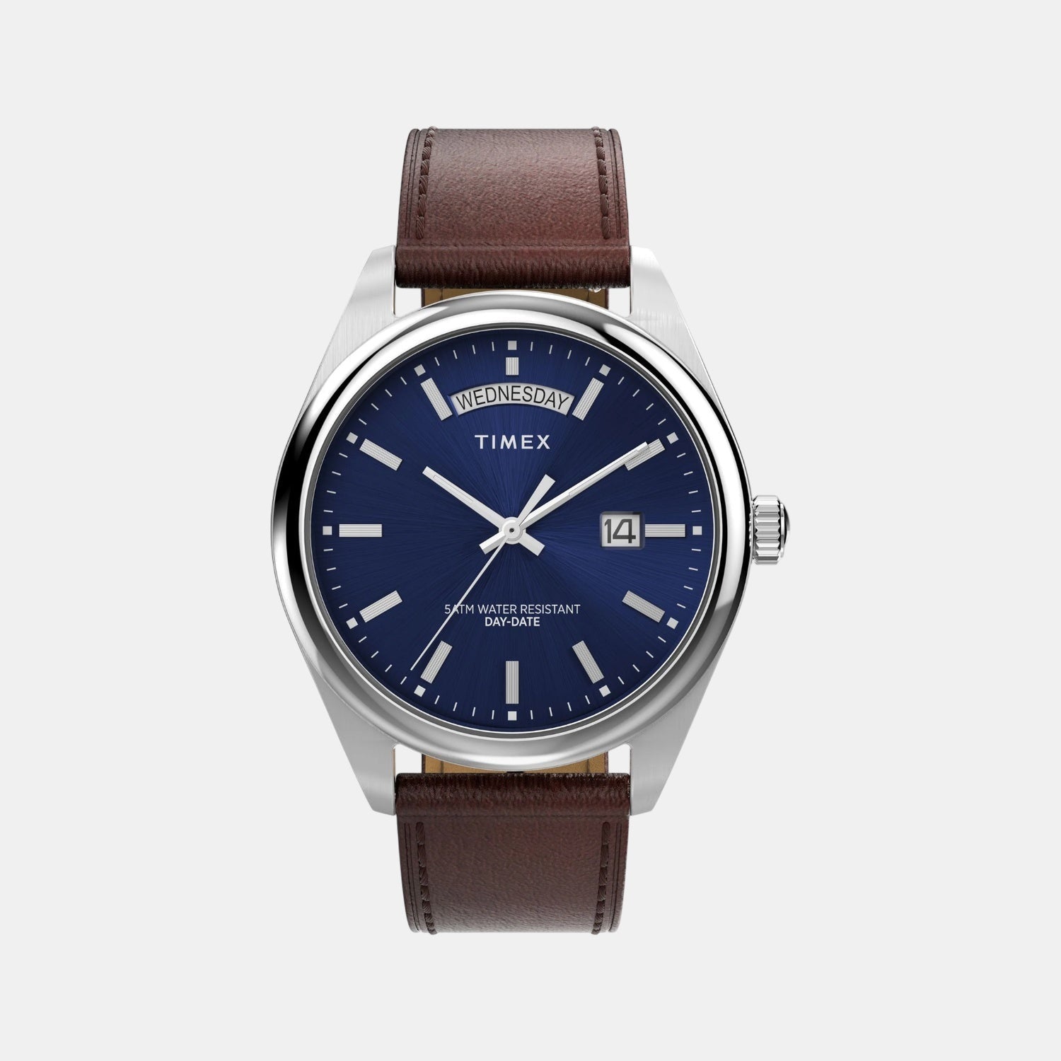 Men Quartz Blue Dial Analog Leather Watch TW2W57200UJ