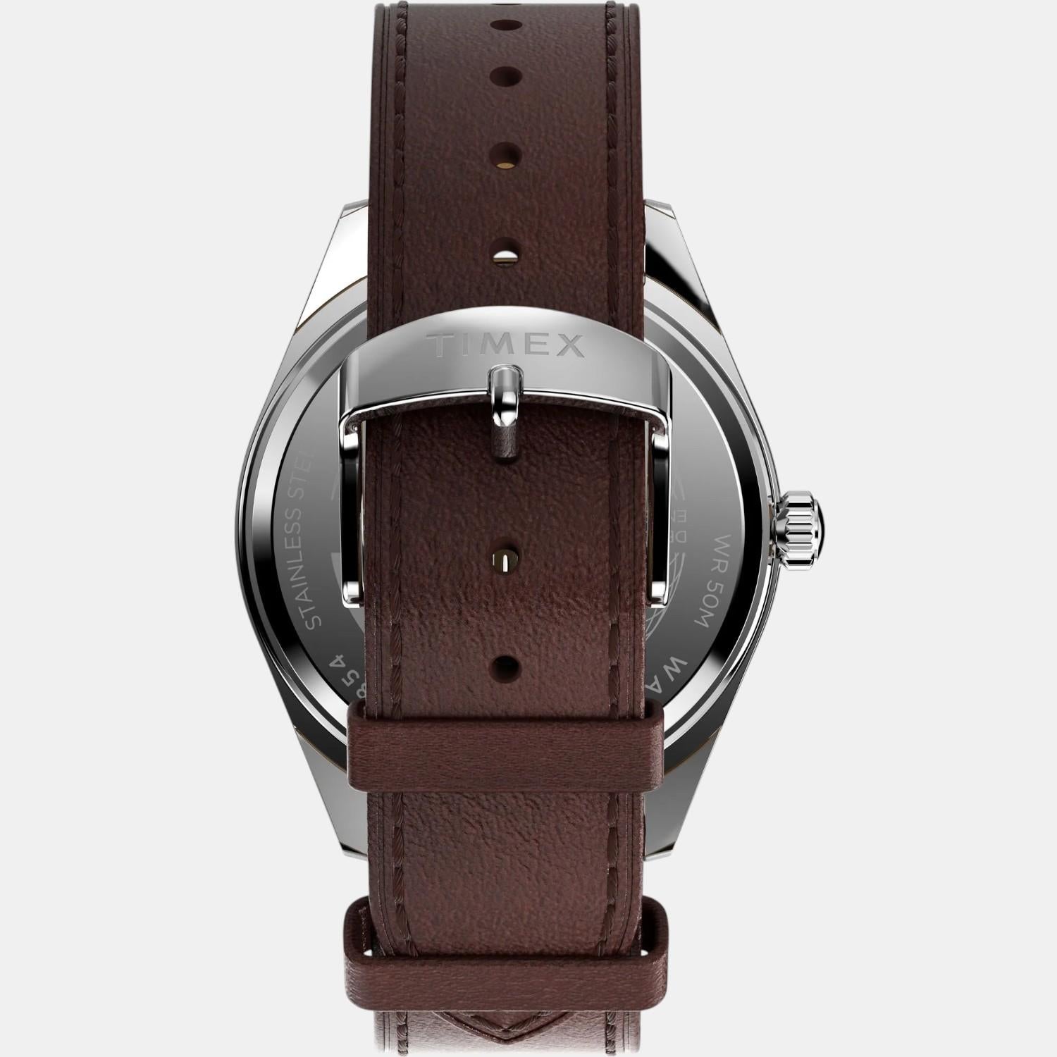 Men Quartz Blue Dial Analog Leather Watch TW2W57200UJ