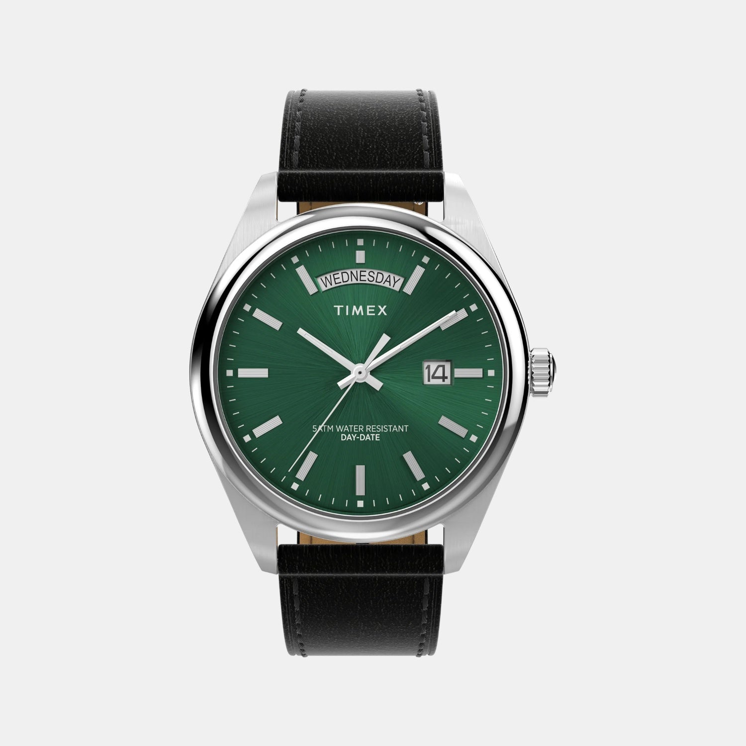 Men Quartz Green Dial Analog Leather Watch TW2W57300UJ
