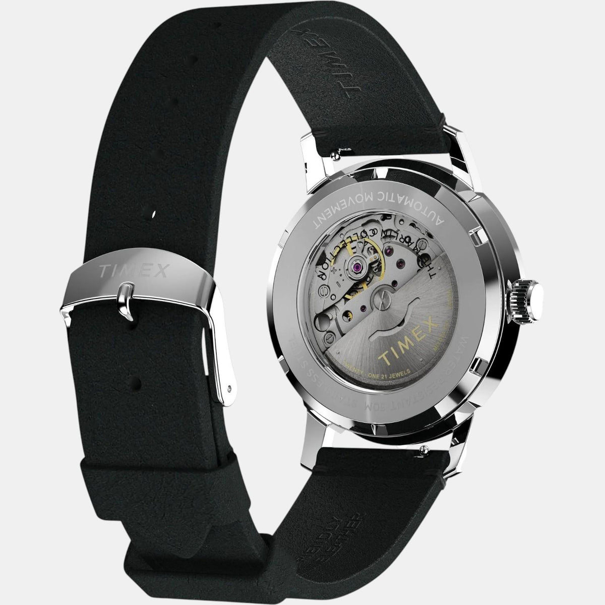 Men Automatic Black Dial Analog Leather Watch TW2W59700UJ